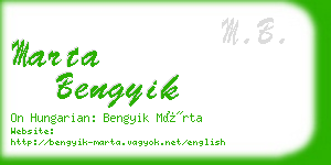 marta bengyik business card